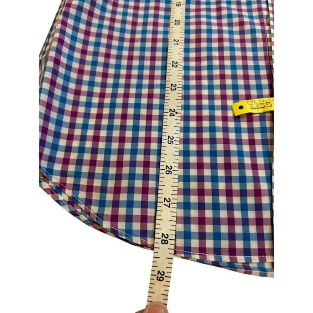 J. CREW Men's Gingham Plaid Button Down Shirt SMALL Slim Fit Long Sleeve